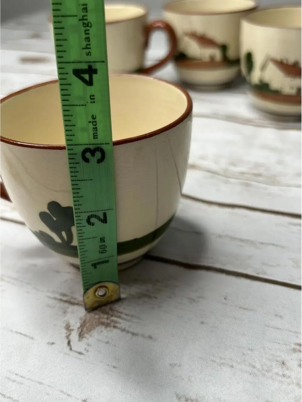 Vintage Hand-Painted Ceramic Devon Ware Cup‎ Set